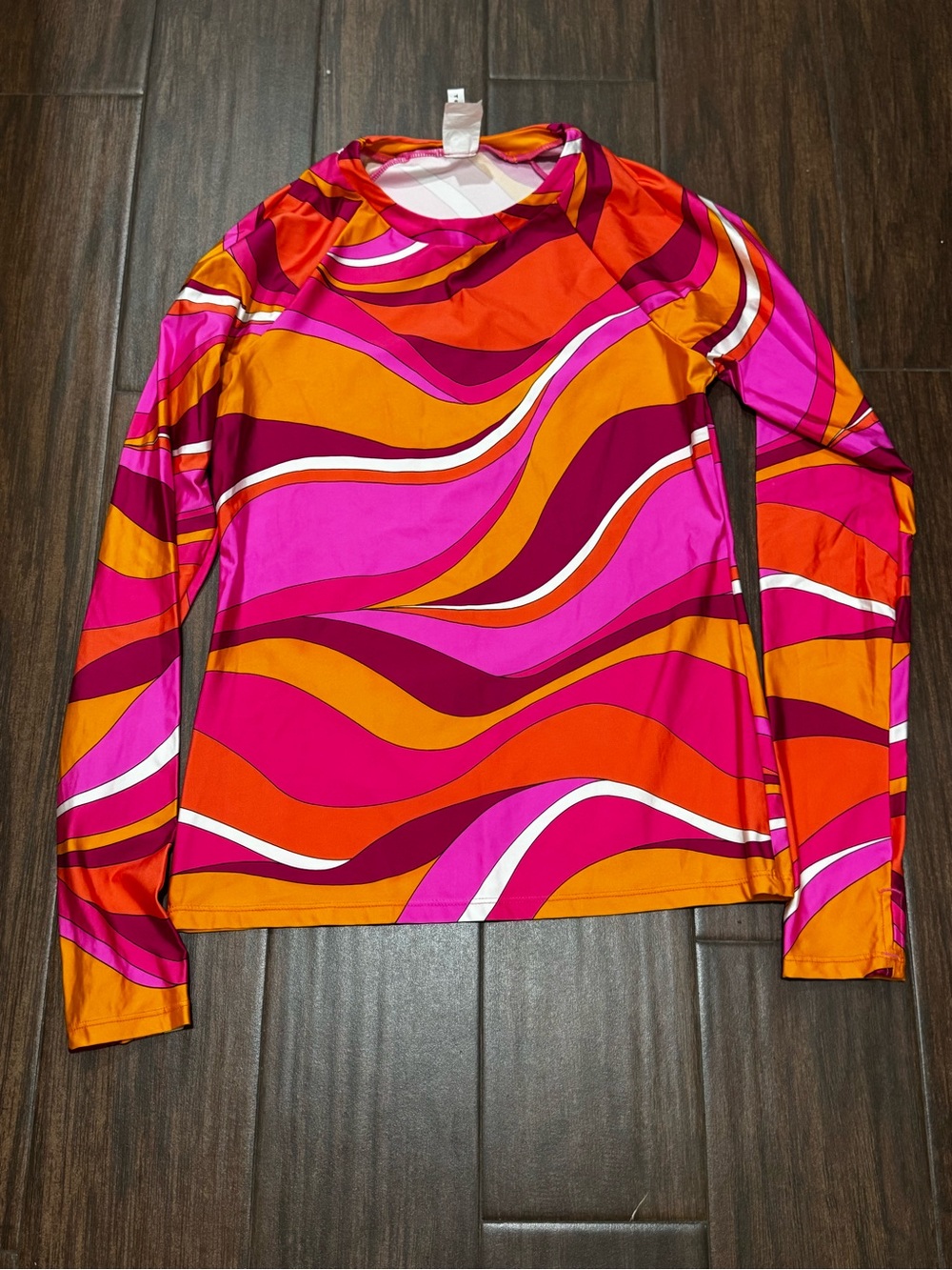Trina Turk Pink, Orange & Yellow Swirl Top